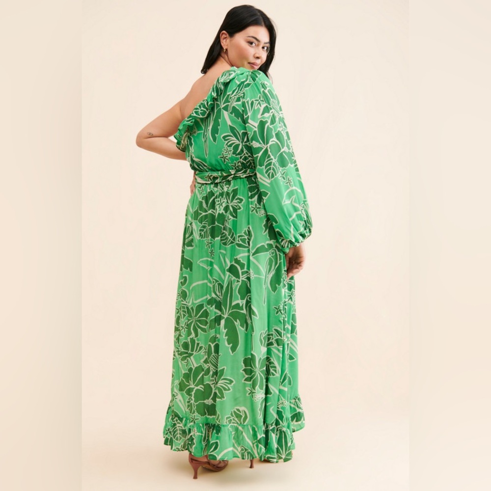 Farm Rio Printed One-Shoulder Ruffle Dress - Picture 6 of 8